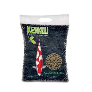 Kenkou Fischfutter Koi mit Spirulina, 6mm Pellets im 5kg Sack. Teichfutter für gesunde Fische.