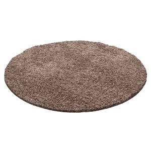 Ayyildiz Hochflorteppich Life 1500 Mokka Ø 80 cm