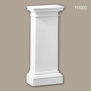 Weiße PROFHOME Halbsäule (65,2 cm) als dekoratives Zierelement / Postament.