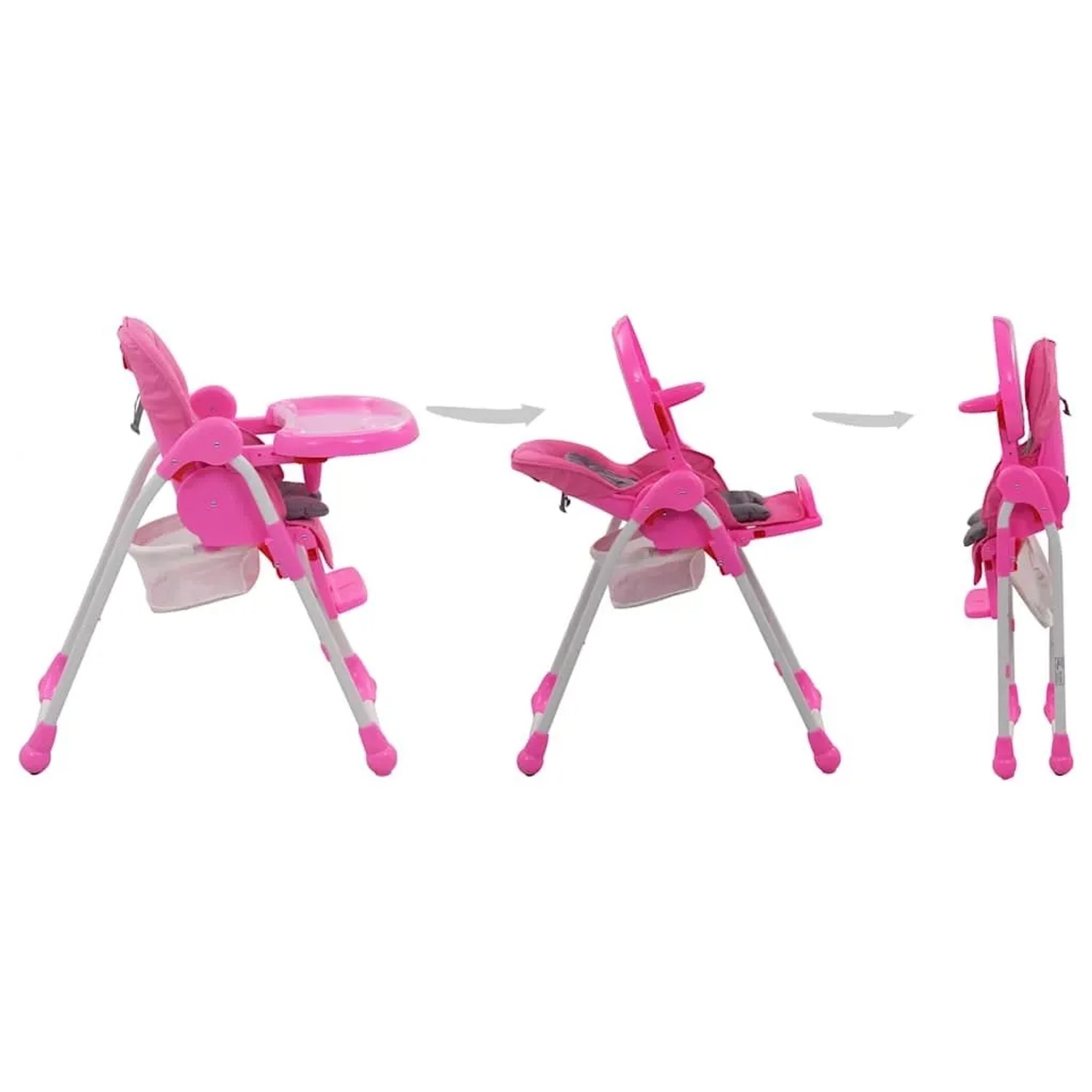 vidaXL Baby-Hochstuhl Rosa und Grau 10186_3