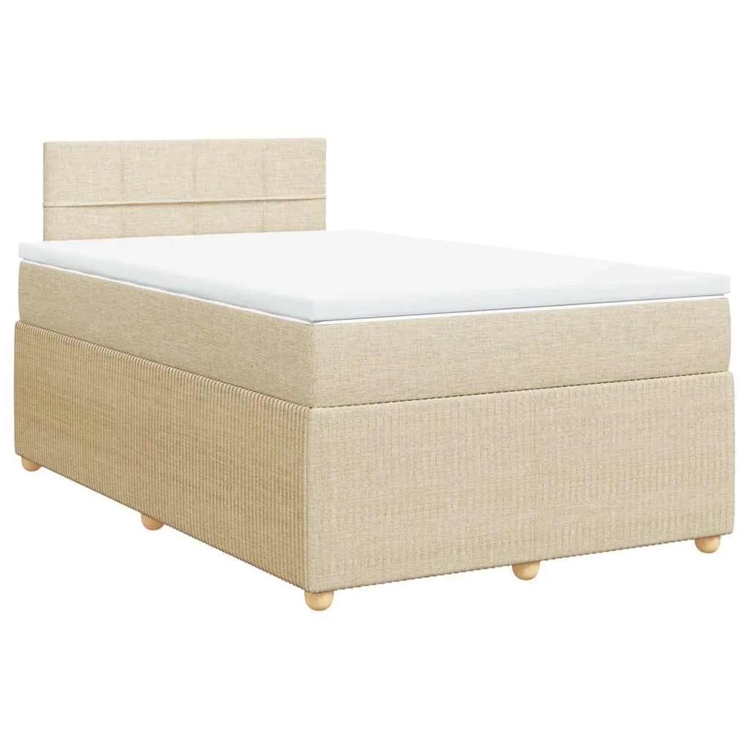 vidaXL Boxspringbett mit Matratze Creme 120x190 cm Stoff 3287400 günstig online kaufen