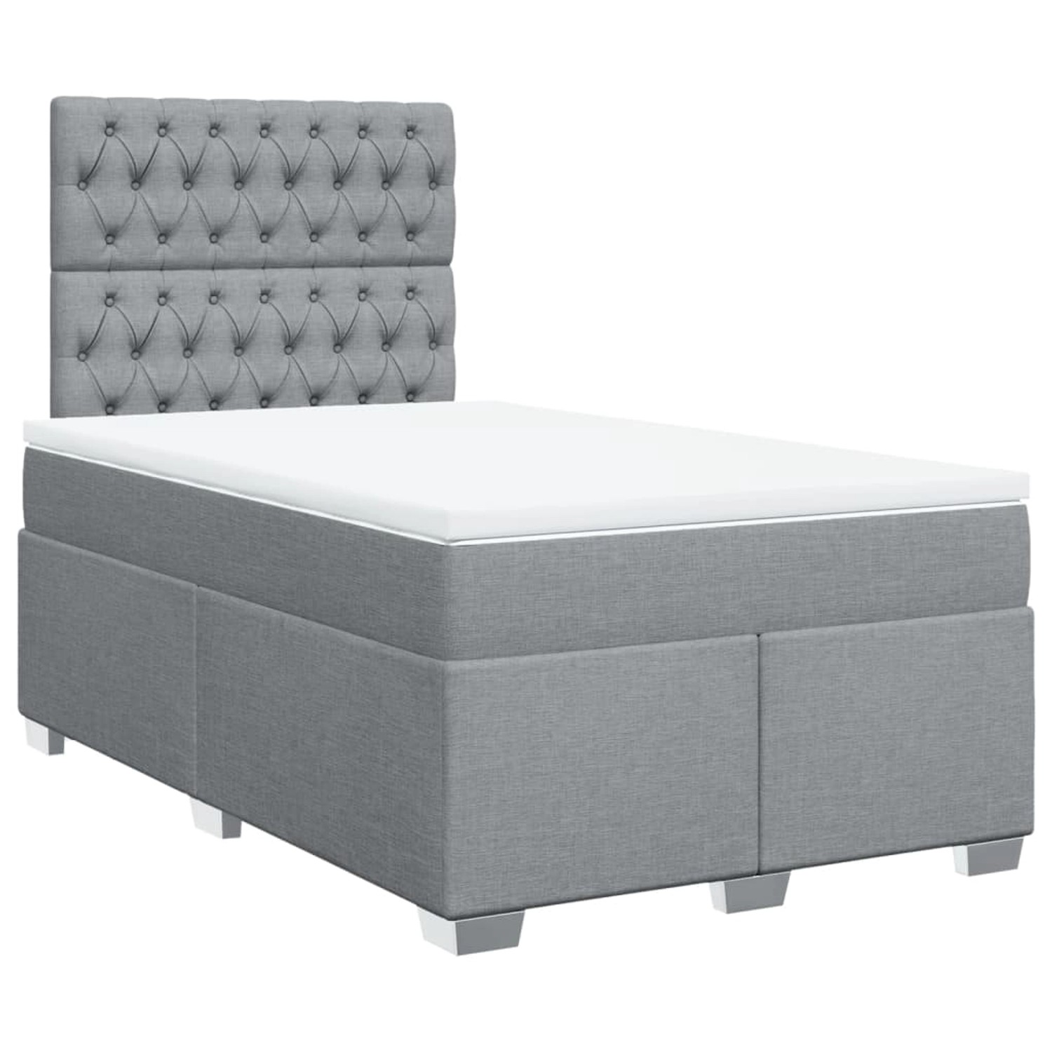 vidaXL Boxspringbett mit Matratze Hellgrau 120x200 cm Stoff2099656 günstig online kaufen