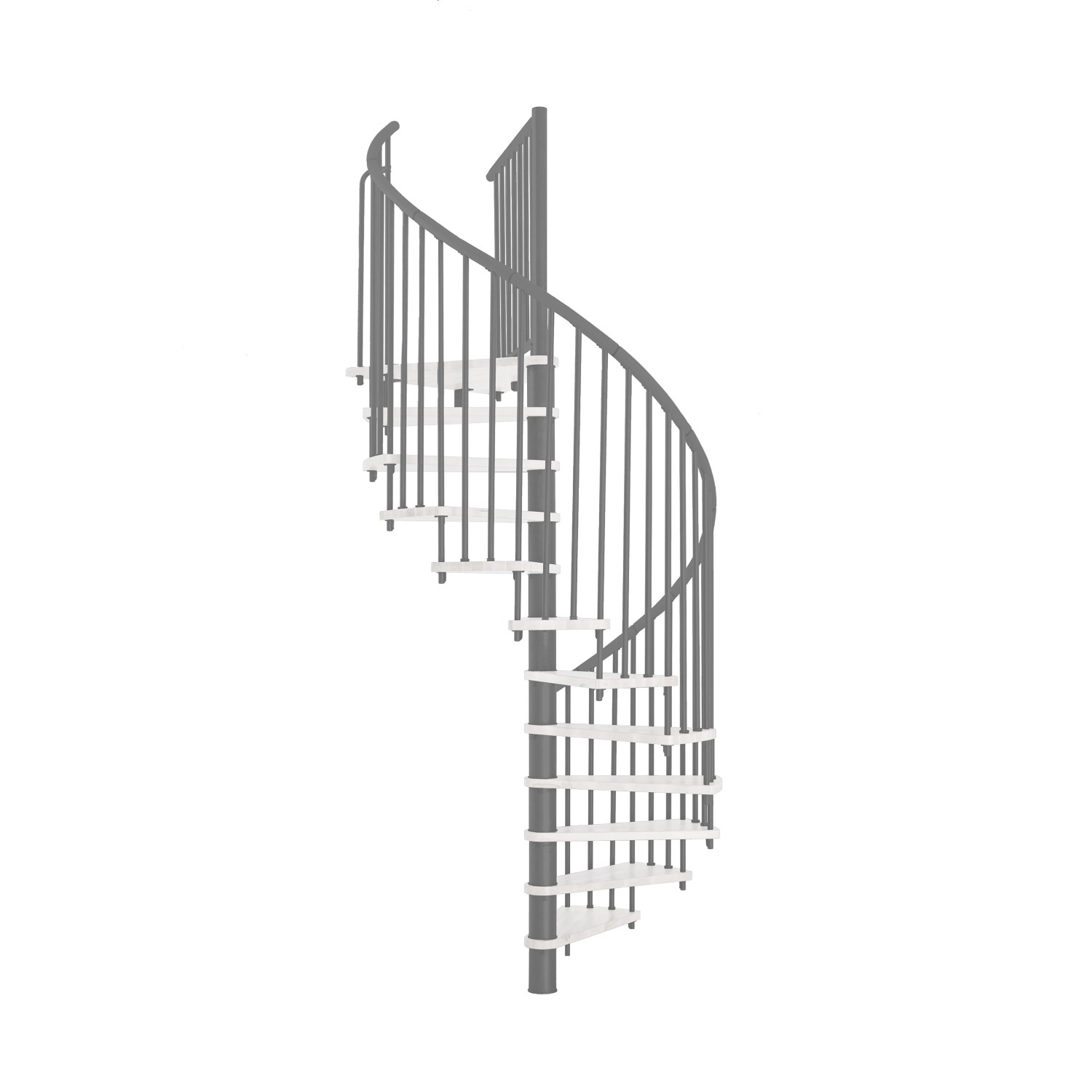 Minka Spindeltreppe Spiral Effect Ø 120 cm Grau-Weiß günstig online kaufen