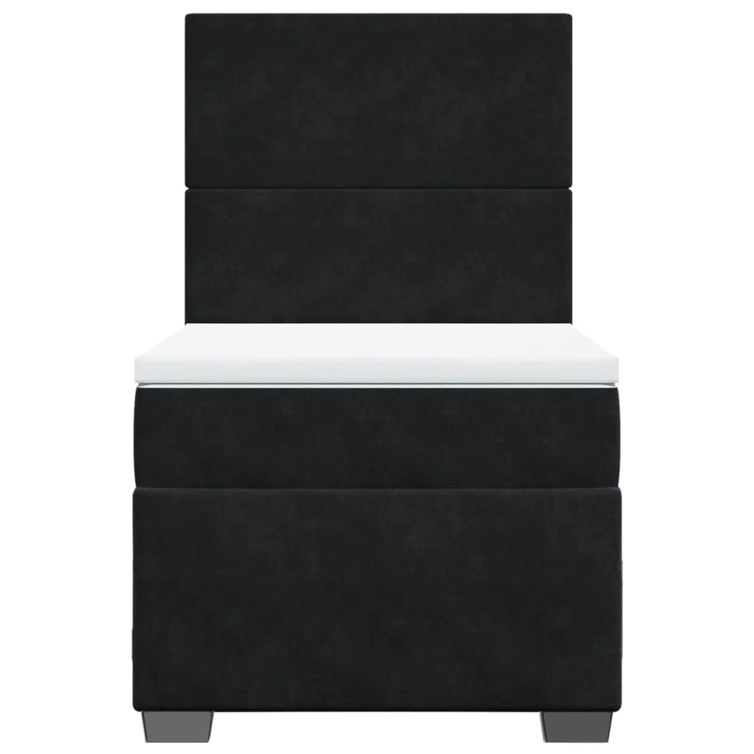 Schwarzes vidaXL Boxspringbett (80x200 cm) mit Matratze und Samtbezug.