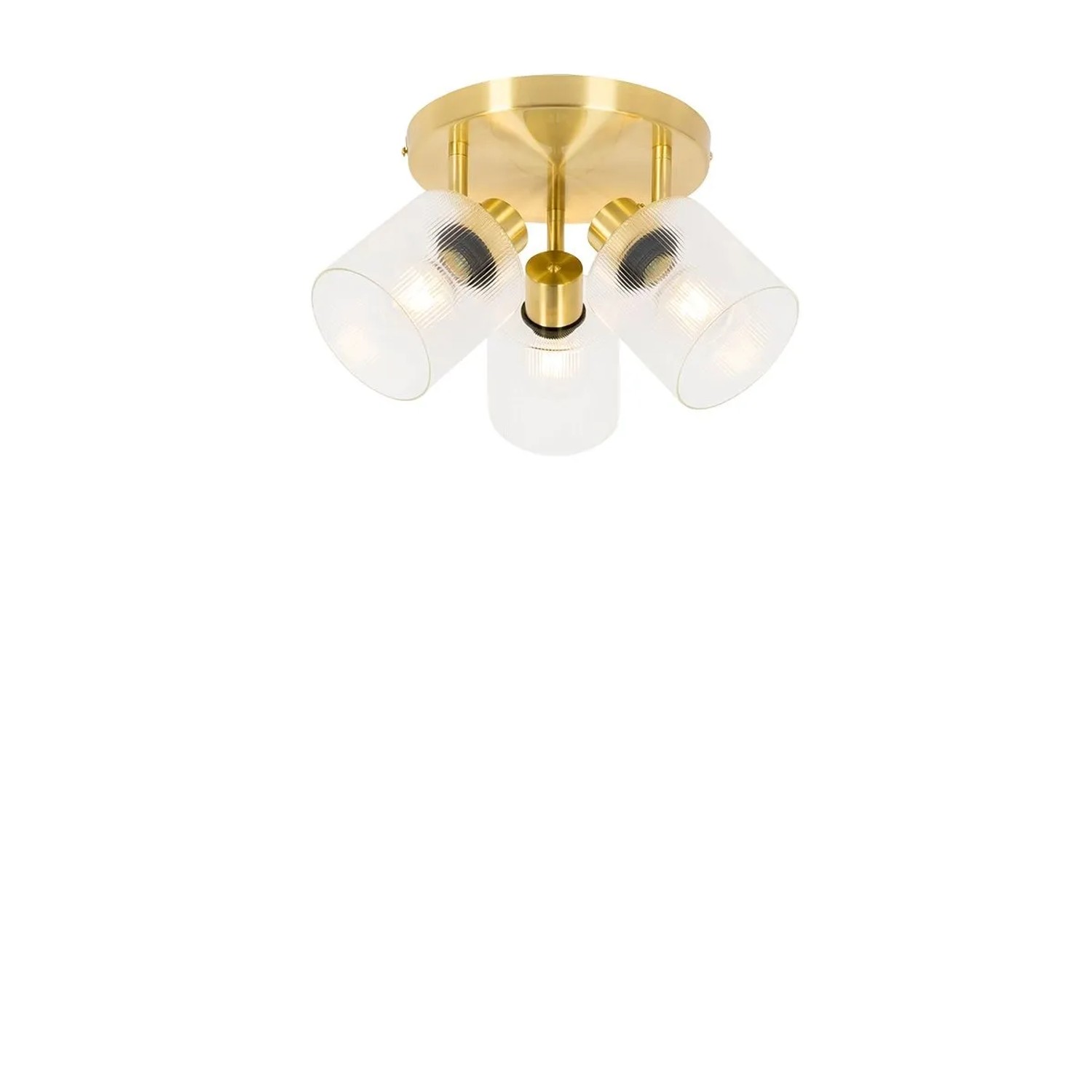 QAZQA Deckenstrahler Gold mit Glas 3 Flammig Verstellbar Rund Laura