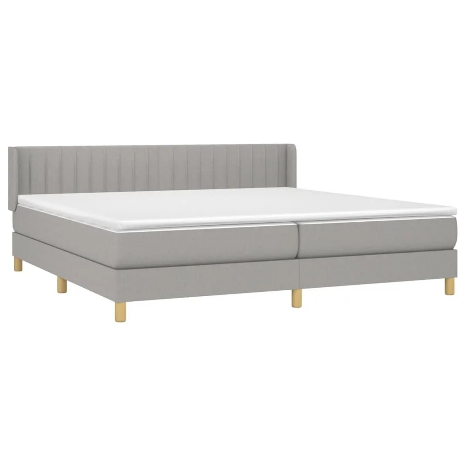 vidaXL Boxspringbett mit Matratze Hellgrau 200x200 cm Stoff 3130457