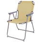 Campingstuhl, beige, mit Armlehnen und Aluminiumgestell, Teil des 5-teiligen Campingmöbel Sets