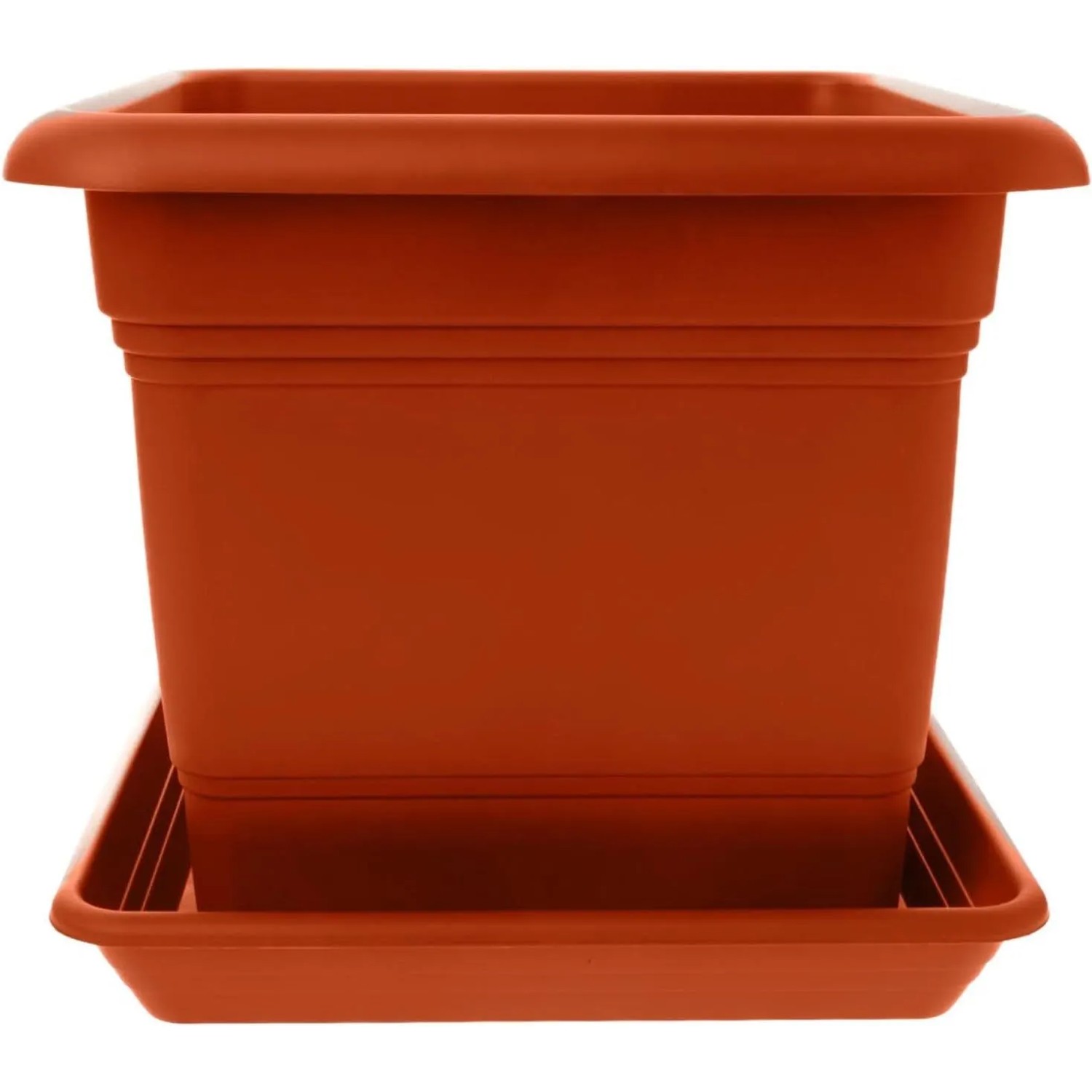 2Friends Pflanzkübel 28 x 28 cm Terrakotta mit Untersetzer