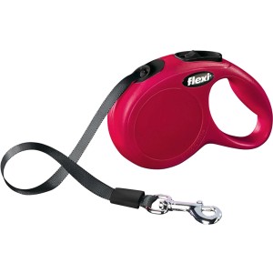 Rote Flexi Gurt-Roll-Leine New Classic XS, 3 m für kleine Hunde.