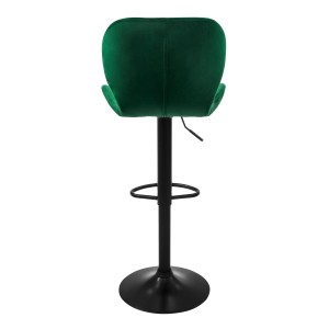 2er Set Barhocker Grün Samt von ML-Design, Barstuhl mit Fußstütze, höhenverstellbar.