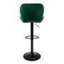 2er Set Barhocker Grün Samt von ML-Design, Barstuhl mit Fußstütze, höhenverstellbar.