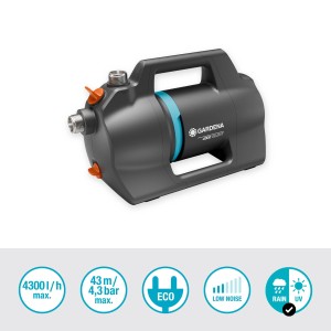 Gardena 4300 Silent Gartenpumpe für Bewässerung & Wasserförderung. Leise, wetterfest und langlebig.