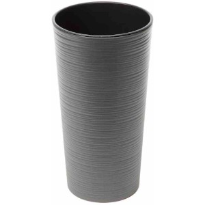 Siena Garden Pflanzsäule Locon Graphit, Ø 30x57 cm, mit Rillenoptik.