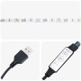 LED-Streifen mit USB-Anschluss und Bedienelement zur Steuerung von Farbe und Geschwindigkeit.