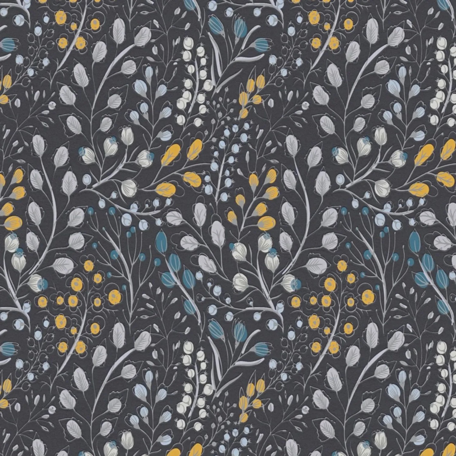 Tadessi Tapete Floral M1-No.4179 Vliestapete in Schwarz