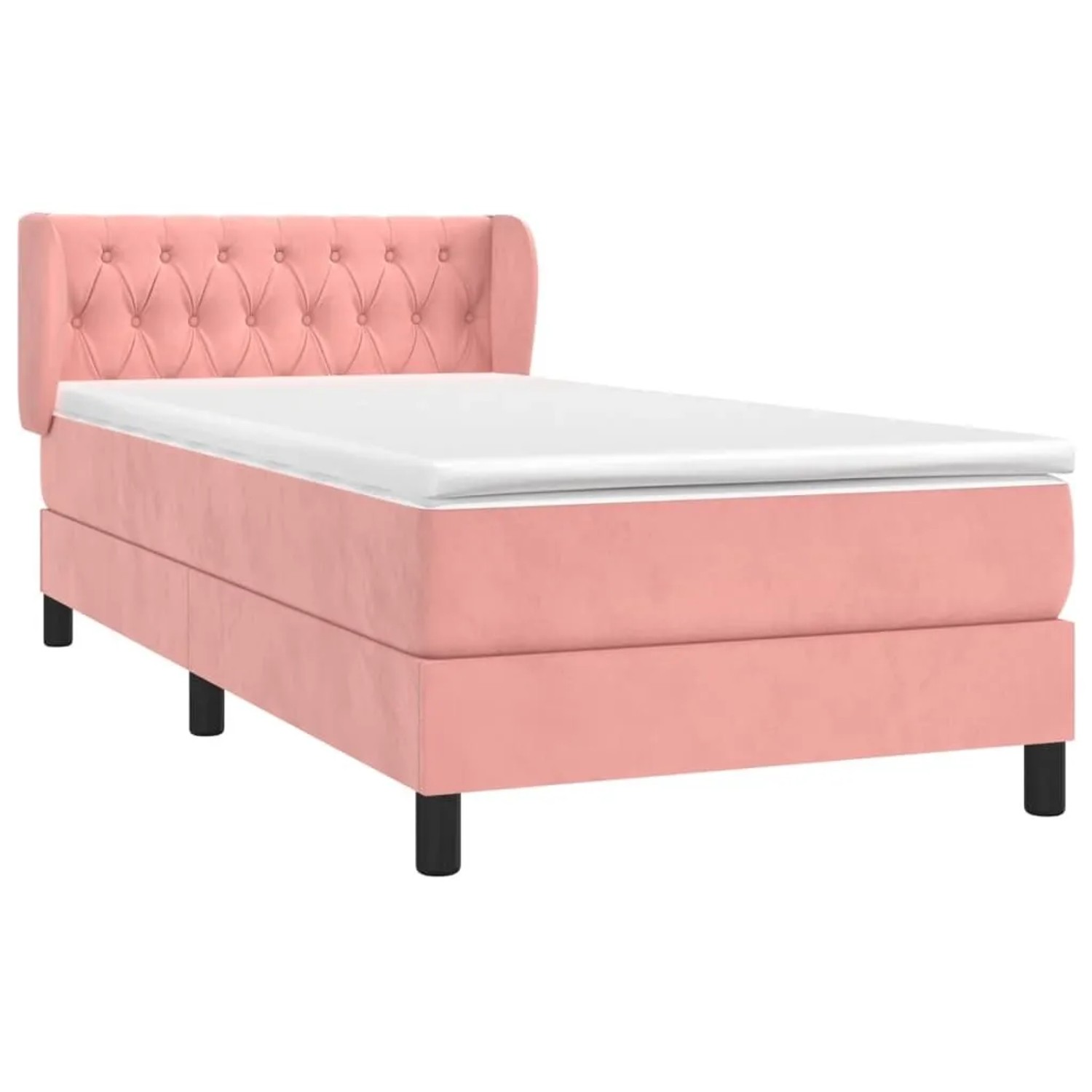 vidaXL Boxspringbett mit Matratze Rosa 100x200 cm Samt 3127660 günstig online kaufen