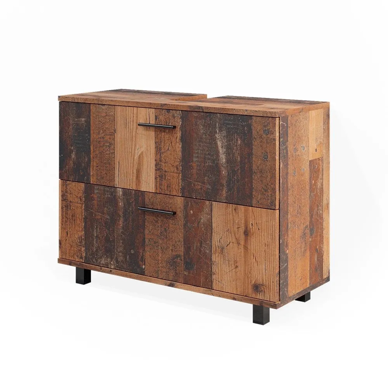 Vicco Waschbeckenunterschrank Ilias Eiche Rustikal 80 x 61 mit 2 Schubladen