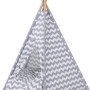 Heim Haustier-Tipi-Zelt Wave, grau-weißes Zickzackmuster, 68x68x80cm, für Hunde und Katzen.