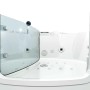 AcquaVapore Eck-Whirlpool W60-SC 140x140 mit Tür, Walk-In, Armaturen und Düsen. Badewanne in Weiß.