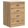 Garagenschrank Artisan-Eiche mit 4 Schubladen. Robuster Werkzeugschrank aus Holzwerkstoff für Stauraum.
