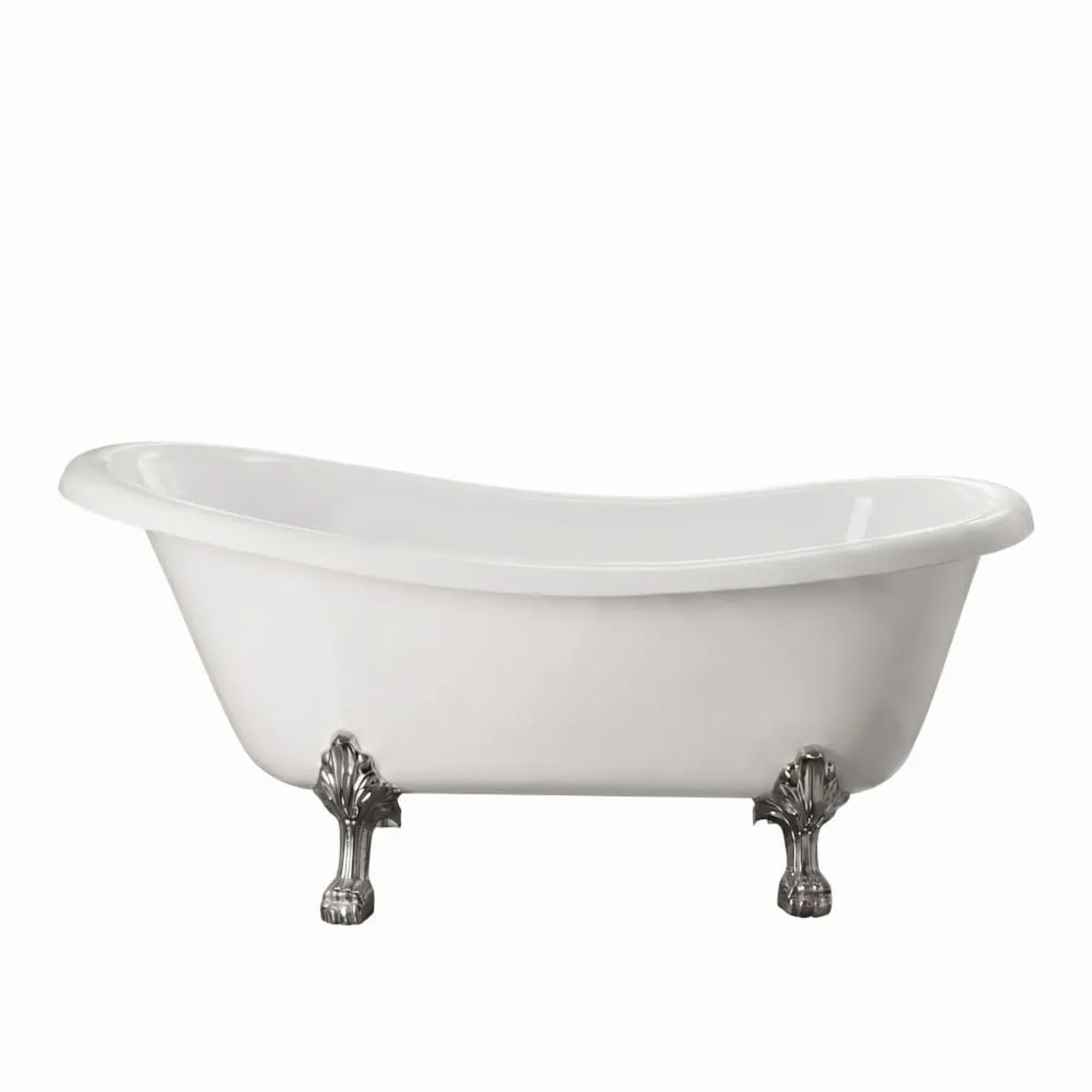 Rogier & Mothes Freistehende Gusseisen Badewanne Livingston Weiß Füße Chrom 170cm x 79cm