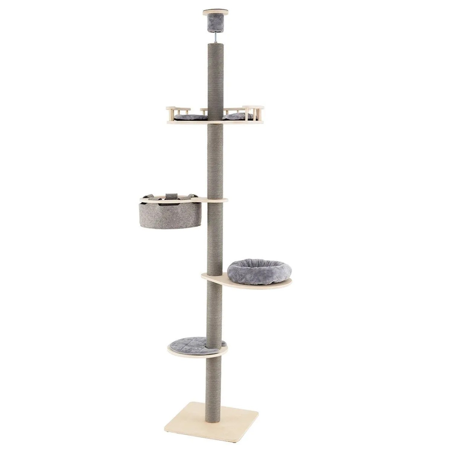 Costway Katzenmöbel Kletterbaum Von Boden Bis Decke Grau 236-271 cm