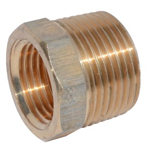 Kirchhoff Reduzierstück aus Rotguss, 26,4 mm x 18,7 mm, für Gewindefittings.