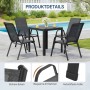 WOLTU 2er Set Stapelbare Gartenstühle Ergonomisch Wetterfest Grau_7