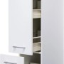 Flex-Well Apotheker-Hochschrank Lucca, 30 cm, weiß, mit Auszügen und Ablagen für Küchenutensilien.