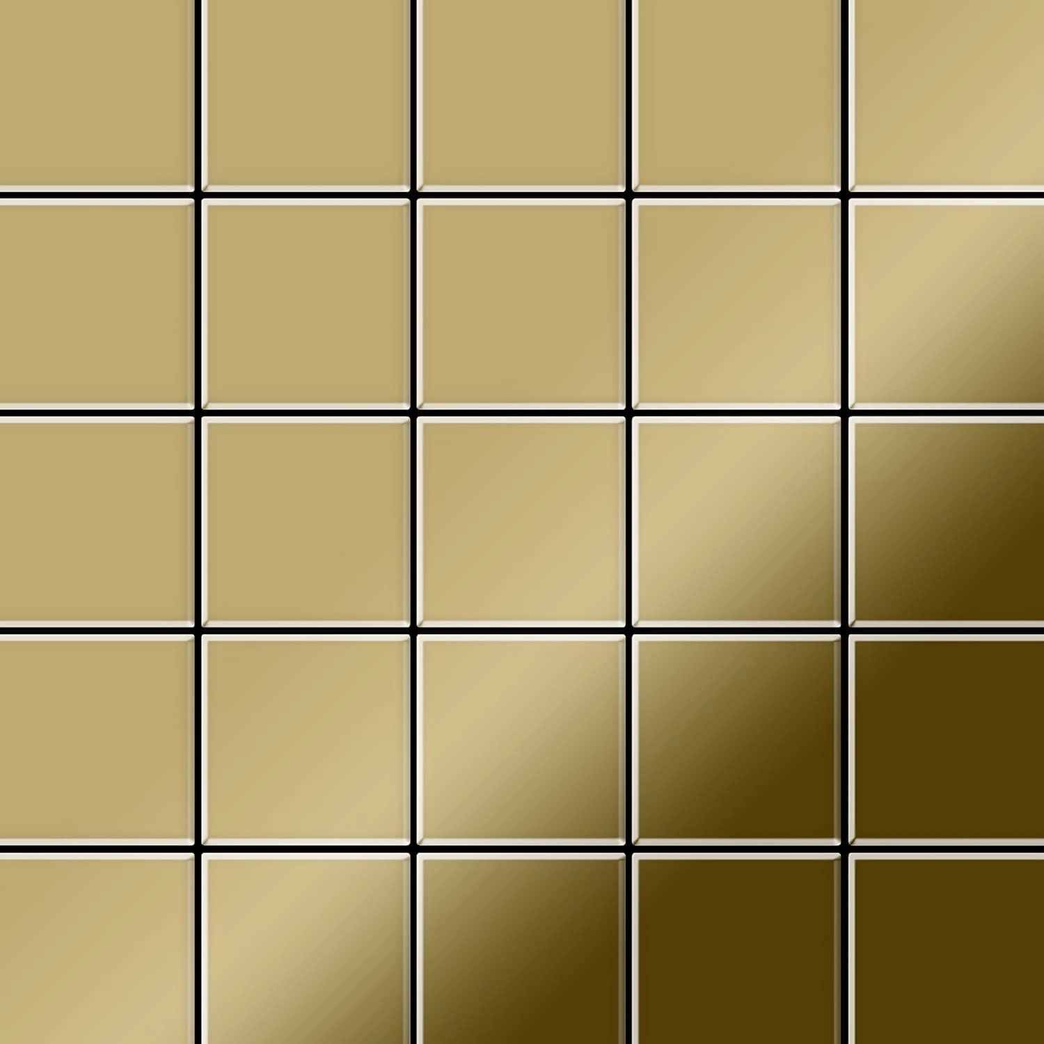 ALLOY Mosaik Fliese Massiv Metall Titan Hochglänzend Gold 1,6mm Stark Centu günstig online kaufen