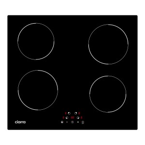 CIARRA Induktionskochfeld mit 4 Zonen, 60 cm, schwarzes Einbaukochfeld mit Touch-Bedienung.