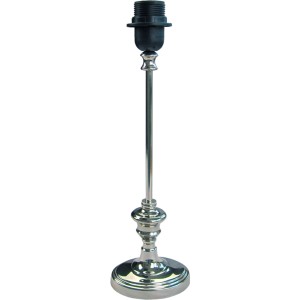 Ovaler Lampenfuß aus Metall in Nickel-Optik für E27 Leuchtmittel, Länge 38cm.