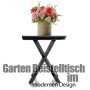Kompakter anthrazitfarbener Klapptisch aus Kunststoff mit X-Gestell, ideal als Campingtisch, Beistelltisch für Garten & Balkon.