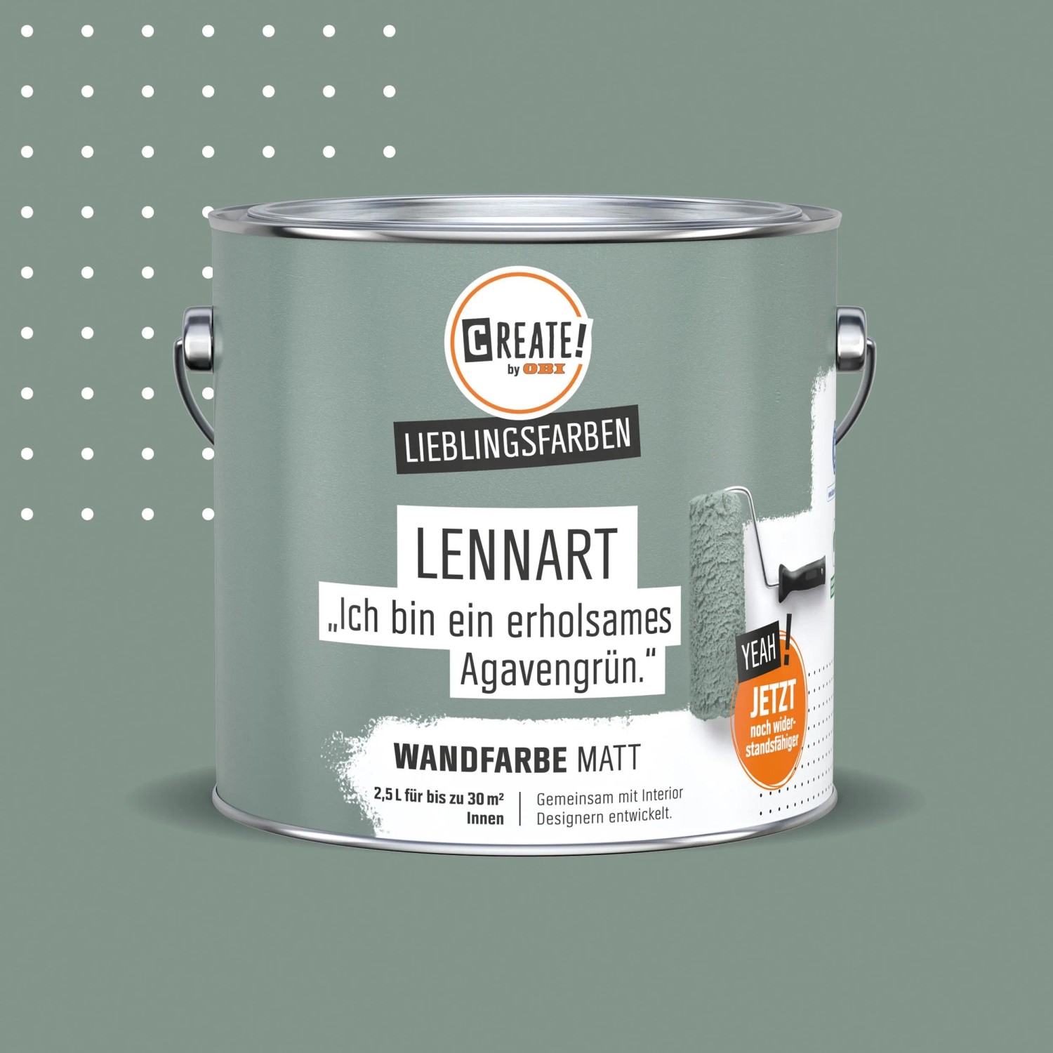 CREATE! by OBI Wandfarbe Lieblingsfarbe Lennart Agavengrün Matt 2,5 l