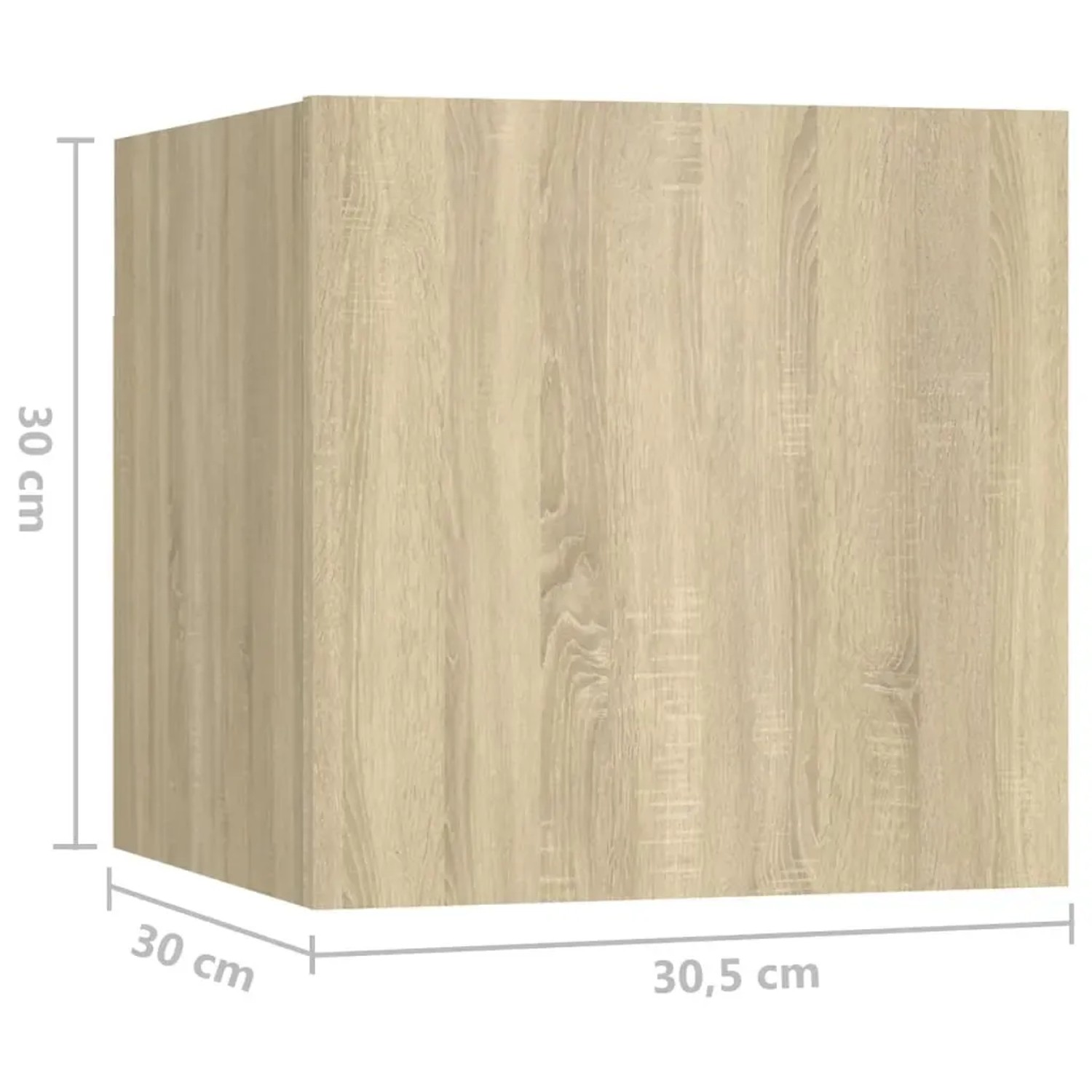 VidaXL TV-Schrank Sonoma-Eiche, Holzwerkstoff, 30x30x30,5 cm, Detailansicht