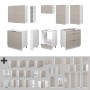 Vicco Fame-Line Küchenzeile, 235 cm, GrauBeige/Weiß, ohne Arbeitsplatte. Küchenmöbel und Module.