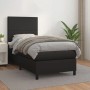 Schwarzes vidaXL Boxspringbett 90x190 cm mit Kunstleder-Bezug und Matratze.