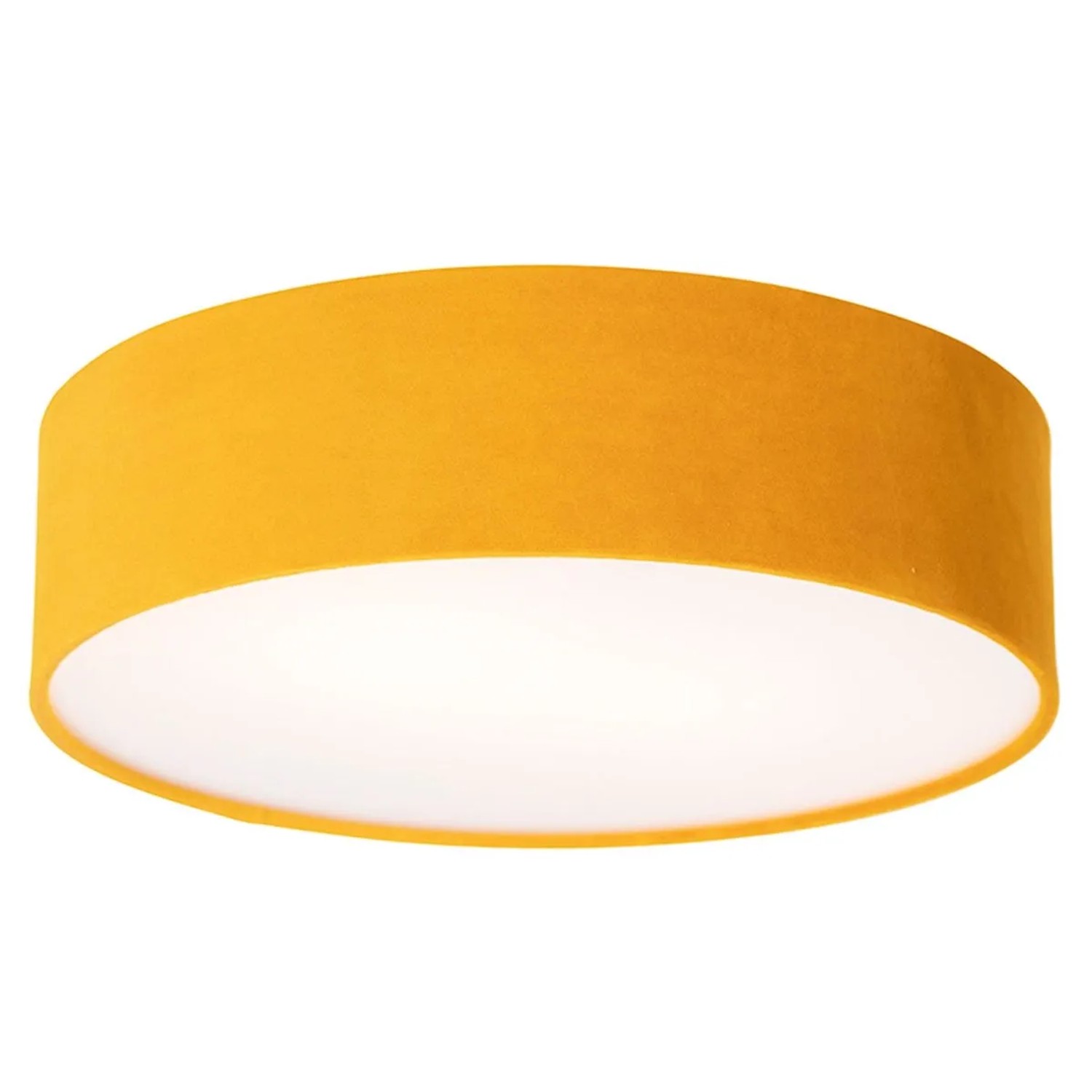 QAZQA Moderne Deckenleuchte Ocker 40 cm Drum