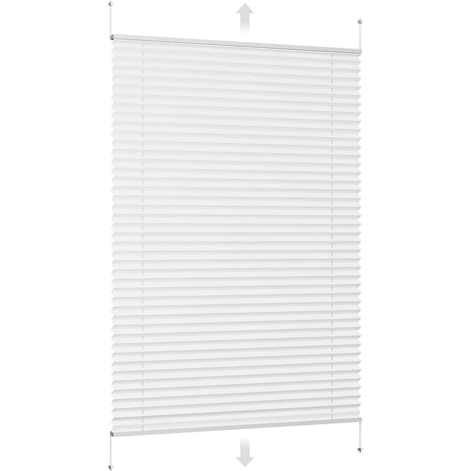 Sekey Plissee Faltrollo Klemmfix ohne Bohren Weiß 115x150cm