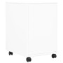 Weißer vidaXL Aktenschrank mit Rollen, 39x45x60 cm, aus Stahl. Büroschrank mit drei Schubladen.