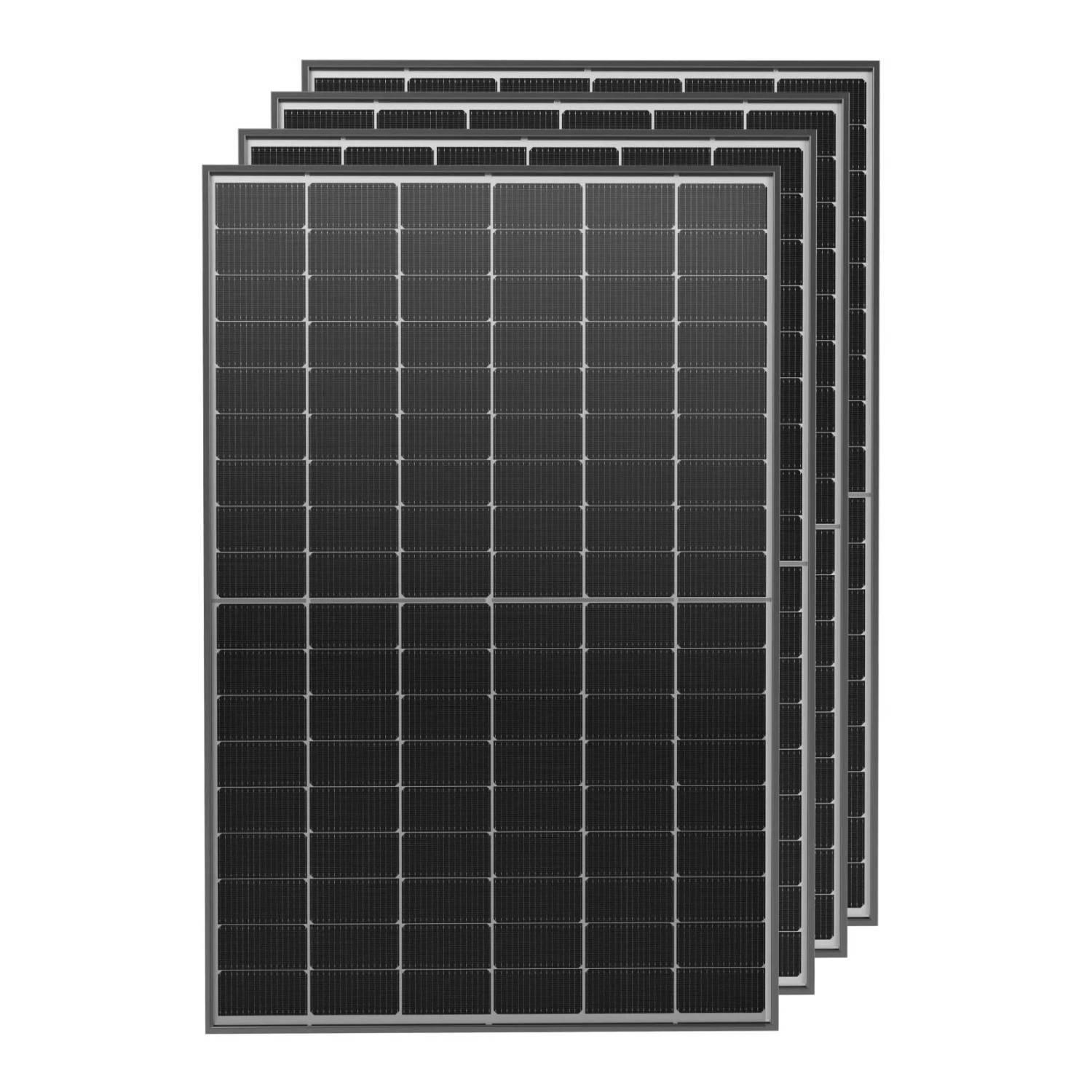 Solakon 450W PV Modul Full Black - Bifazial Glas-Glas N-Type Solarpanel f. Balkonkraftwerk & Dach 4 Stück
