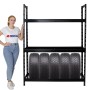 PROREGAL Reifenregal Tiger XL, schwarzes Regal mit 3 Ebenen für bis zu 18 Reifen.