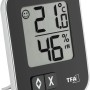 Digitales Thermo-Hygrometer Moxx von TFA, schwarz, mit Anzeige von Temperatur, Luftfeuchtigkeit und Komfortzone.