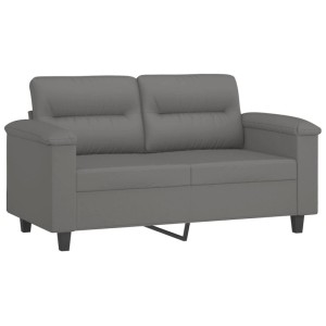 vidaXL 3-Tlg Sofagarnitur mit Kissen Dunkelgrau Mikrofasergewebe 3202346