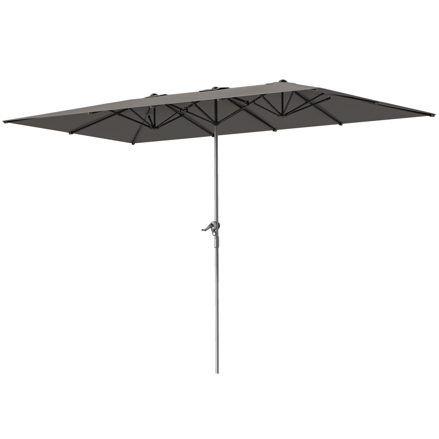 Outsunny Doppelsonnenschirm Aluminium Polyester 451L x 264B x 264H cm Dunke günstig online kaufen