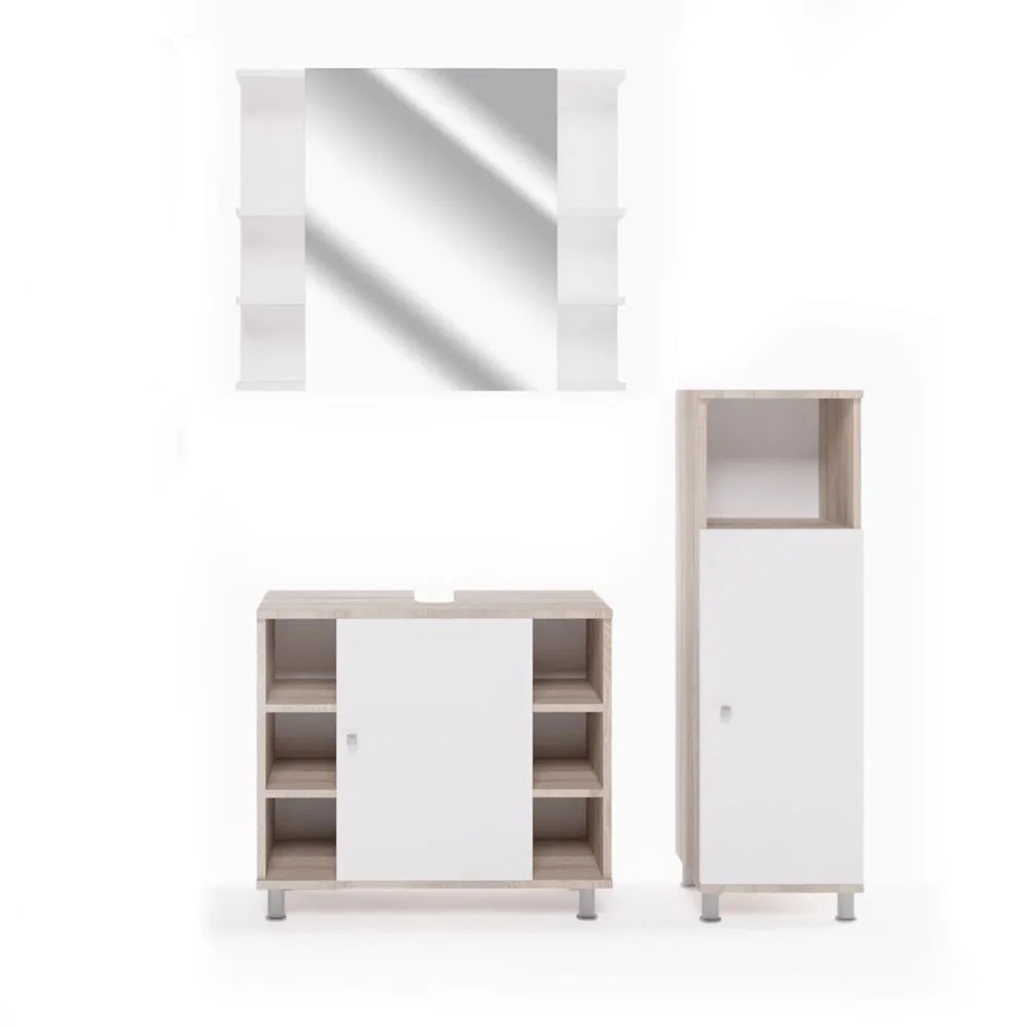 Vicco Badmöbel-Set Fynn Sonoma 60 x 54 3-teilig
