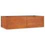 Rechteckiges, rostfarbenes vidaXL Hochbeet (160x80x45 cm) aus Cortenstahl.