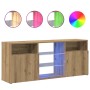 vidaXL TV-Schrank mit LED-Leuchten Artisan-Eiche 120x30x50 cm 856352_3