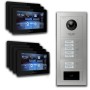 Goliath IP Video Türsprechanlage für 7 Familien mit RFID, App, 7 Zoll Monitoren und Unterputz Außenstation.