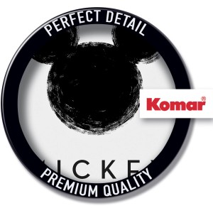 Komar Wandbild: Mickey Mouse Silhouette, 50x70 cm. Schwarze Mickey Mouse auf weißem Grund.